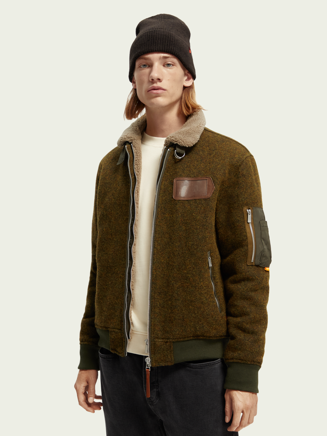 Wool-Blended Bomber Jacket