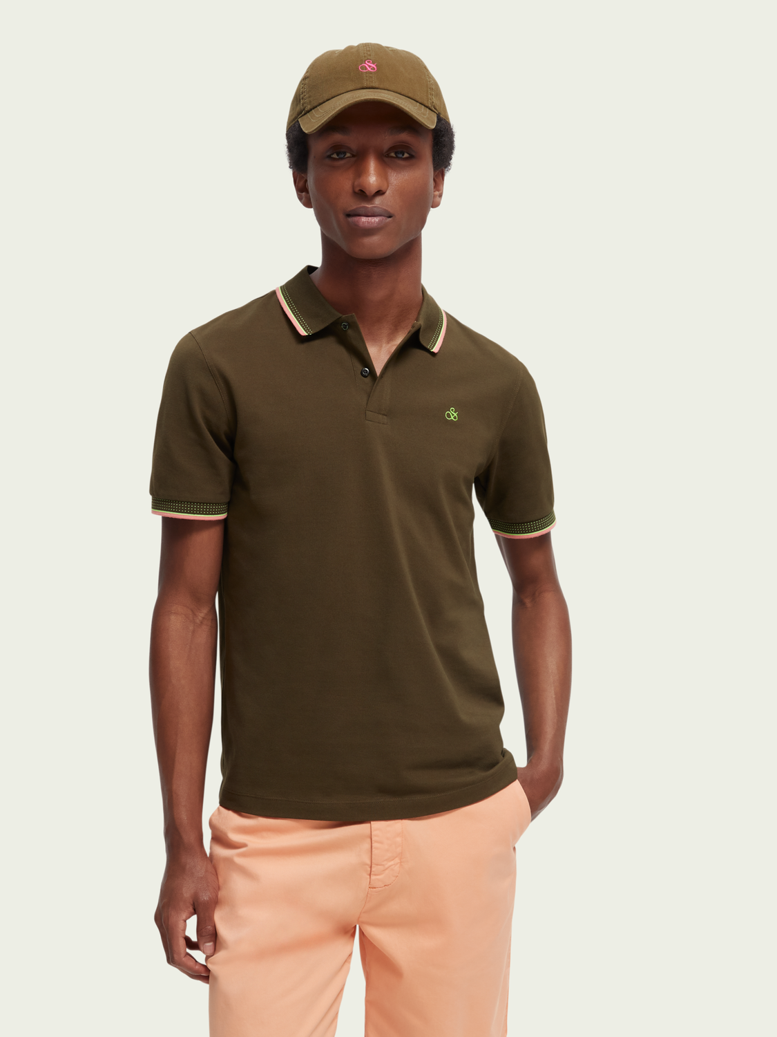 Pique Contrast Tipped Polo