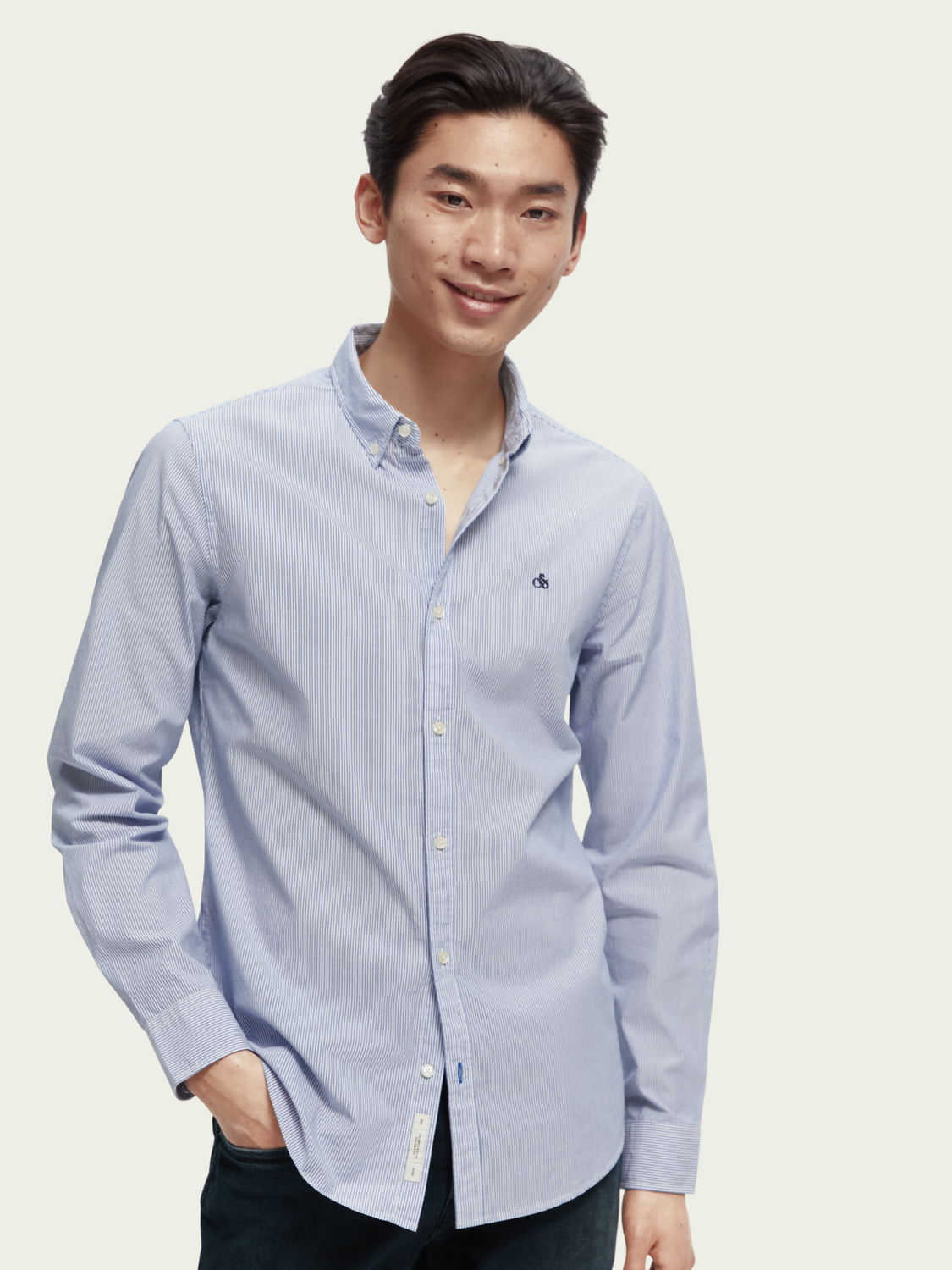 Slim Fit Organic Yarn-Dyed Poplin Shirt