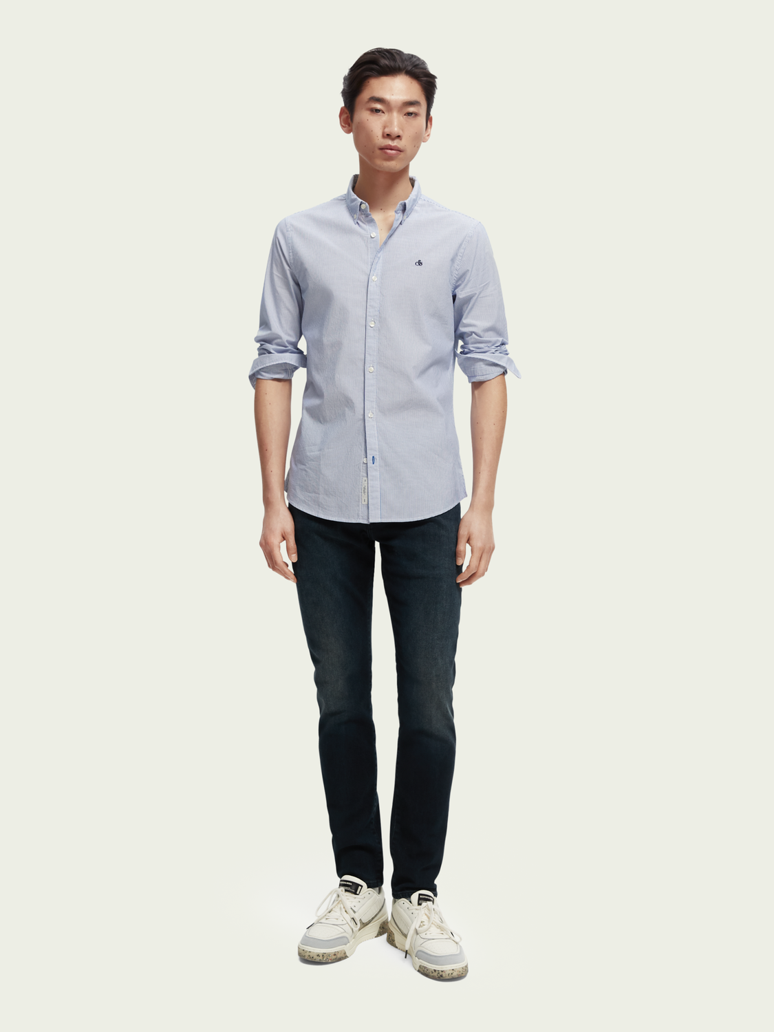 Slim Fit Organic Yarn-Dyed Poplin Shirt