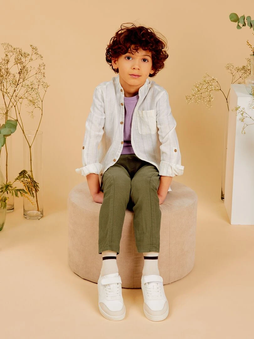 T shirt large à col rond   Violet