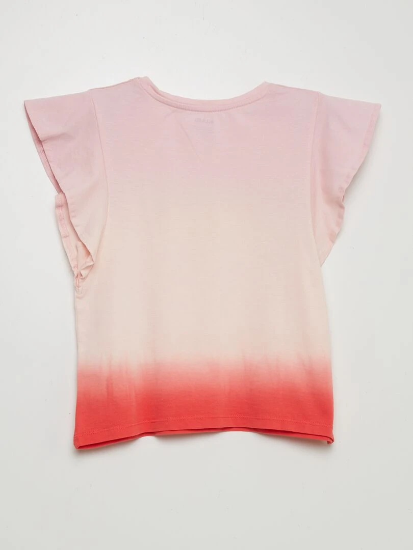 T shirt en maille jersey tie and dye   Rose