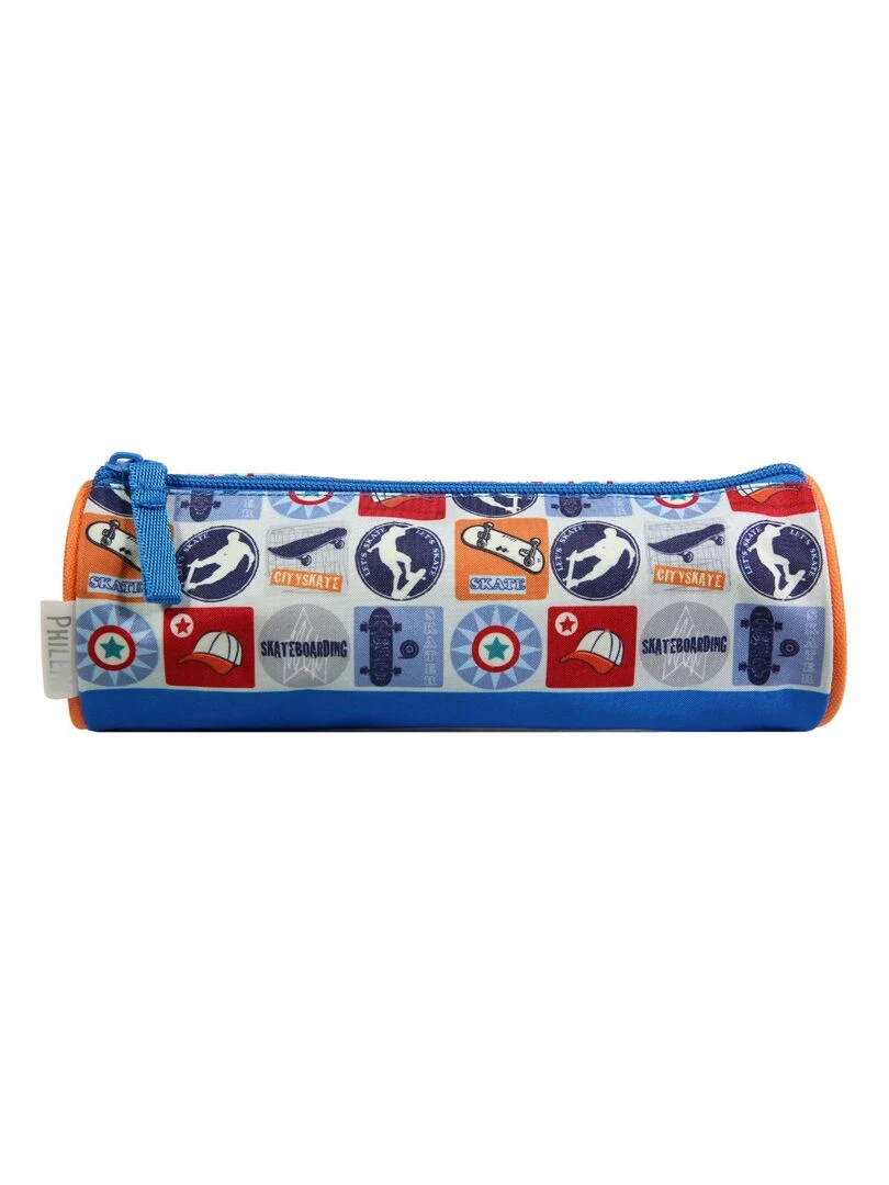 BAGTROTTER Trousse scolaire ronde Phileas Bleue Skate Bleu