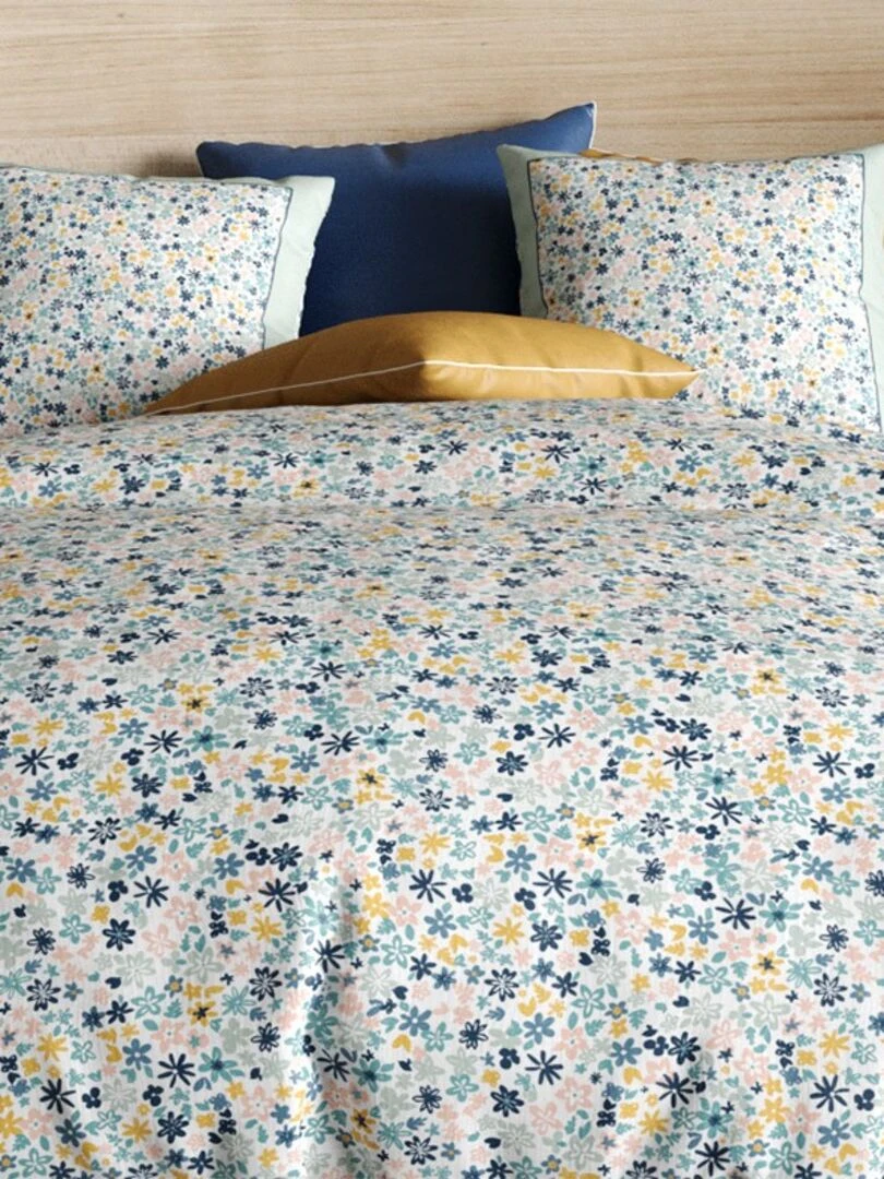 Housse de couette 260x240 Mani + 2 taies 100% coton 57 fils Blanc