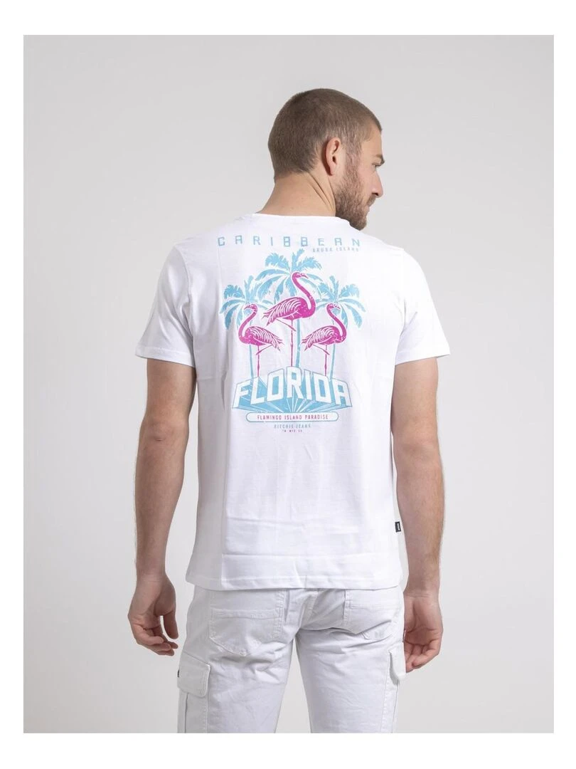 T shirt col rond pur coton NARUBA Blanc