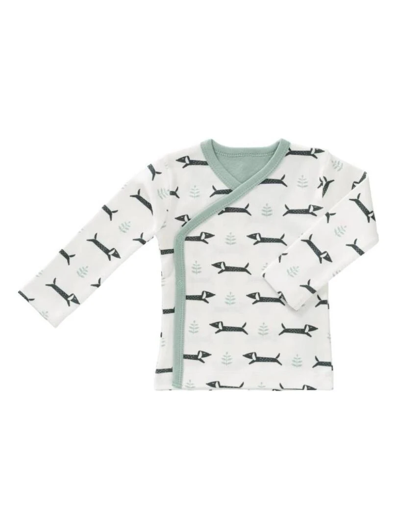 Brassière Bébé en Coton Bio Teckel Blanc