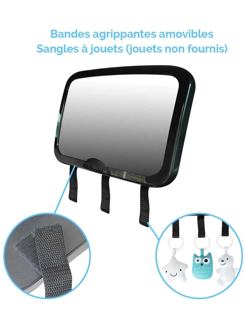 Lot de 4 Miroirs voiture pour bébé 2 en 1   Monsieur Bébé   Noir
