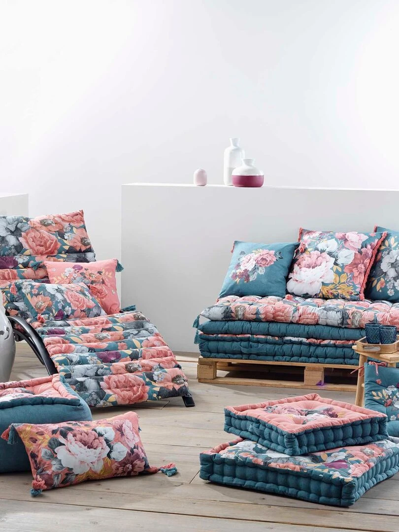 Coussin de sol 45 x 45 cm Rosablu   Bleu