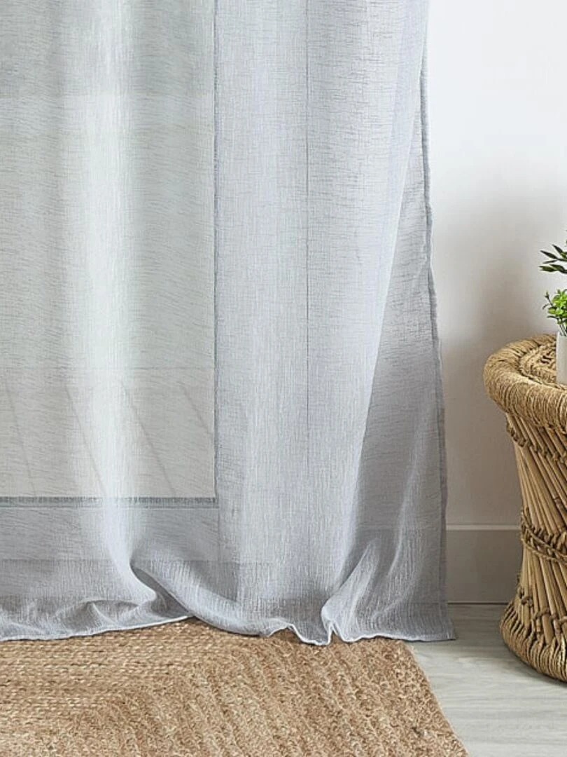 Voilage uni à anneaux   Gris clair