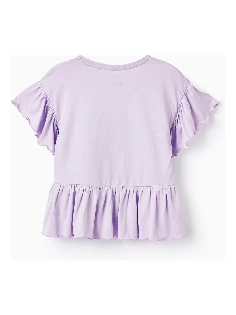 T shirt en Coton avec Volants pour Fille manches courtes EXPLORING AUSTRALIA Mauve