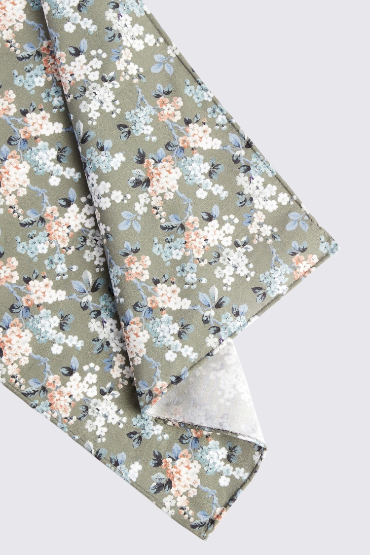 Sage Ditsy Floral Pocket Square Made With Liberty Fabric Buy Online at Moss