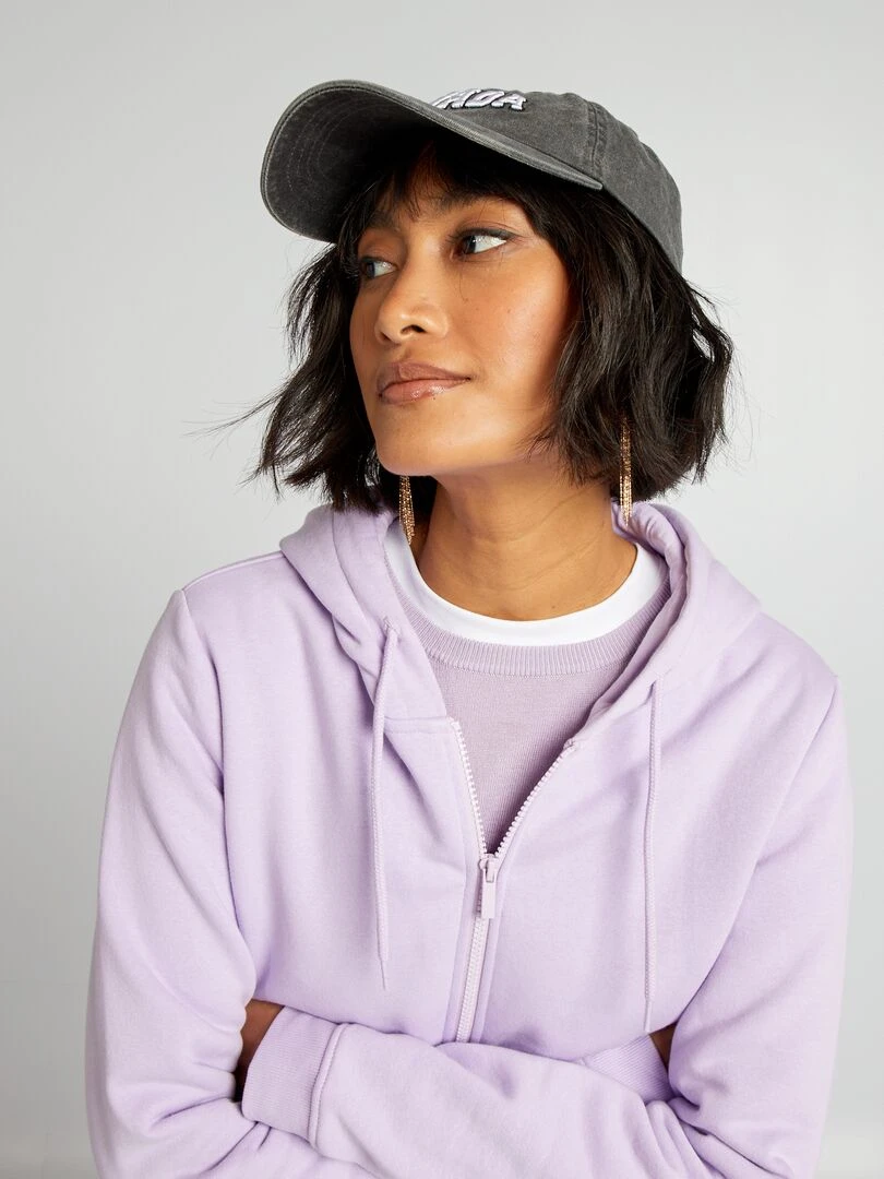 Sweat zippé à capuche   Violet