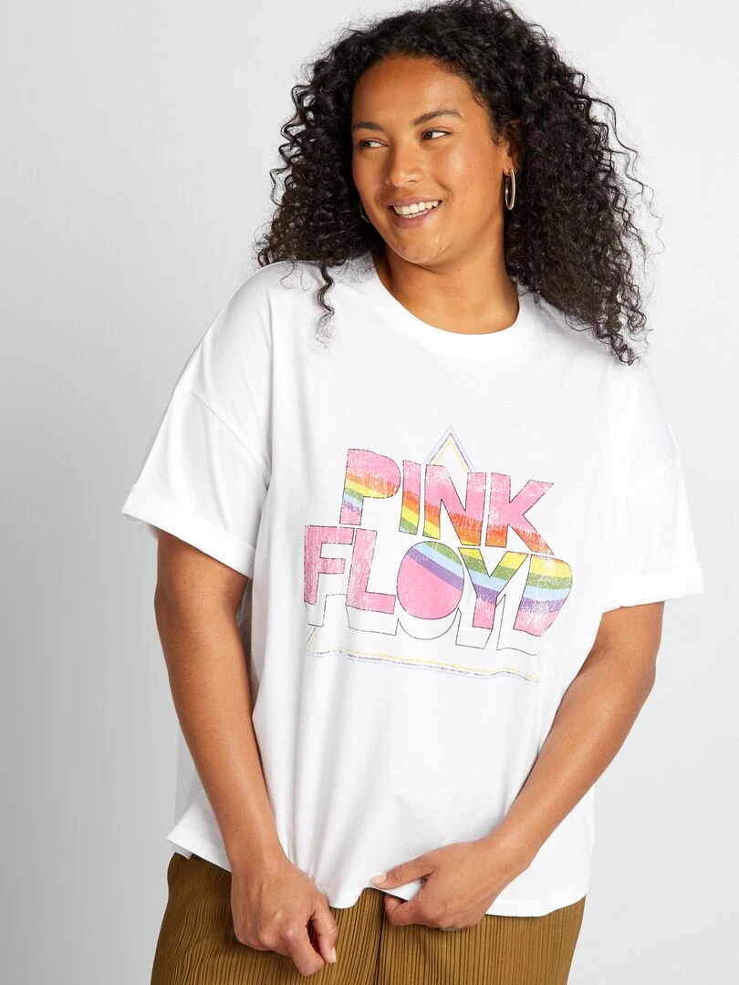 Tee shirt oversize 'Pink Floyd' blanc