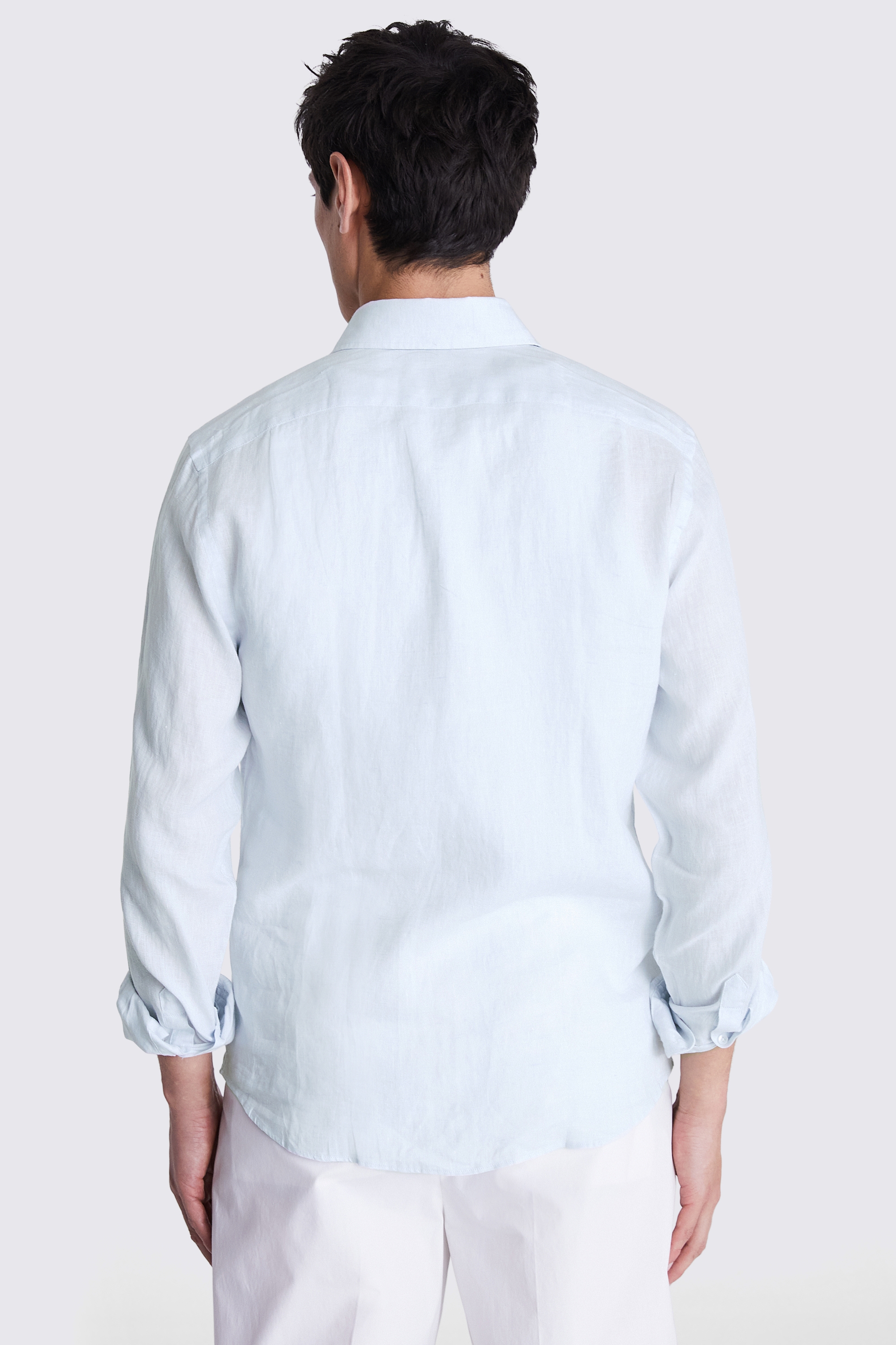 Tailored Fit Soft Blue Linen Shirt   Buy Online at Moss