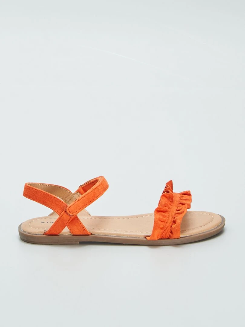 Sandales plates orange