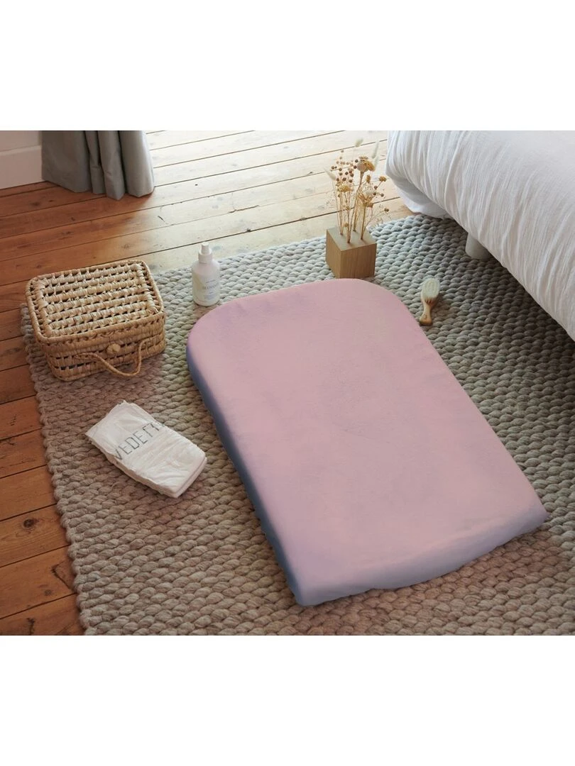 Candide Housse de matelas à langer vieux rose éponge 50x75cm Rose
