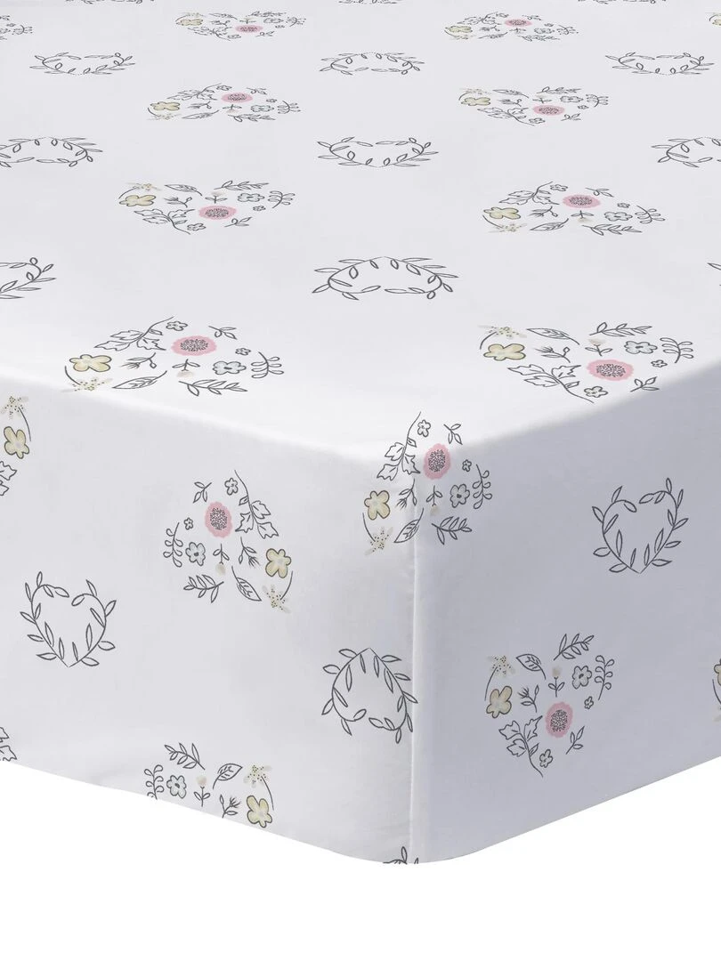 Drap housse imprimé 100% coton DISNEY HOME LES ARISTOCHATS CHAMPETRE Blanc