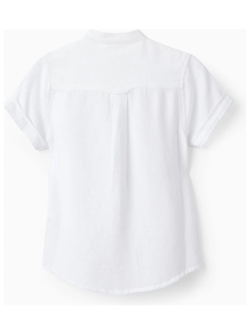 Chemise à manches courtes avec lin pour garçon manches courtes MATISSE Blanc