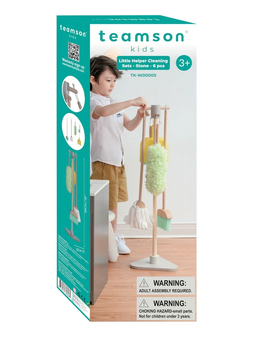Jeu de nettoyage enfant ménage 6 accessoires balai serpillière Teamson Kids TK W00005 Multicolore