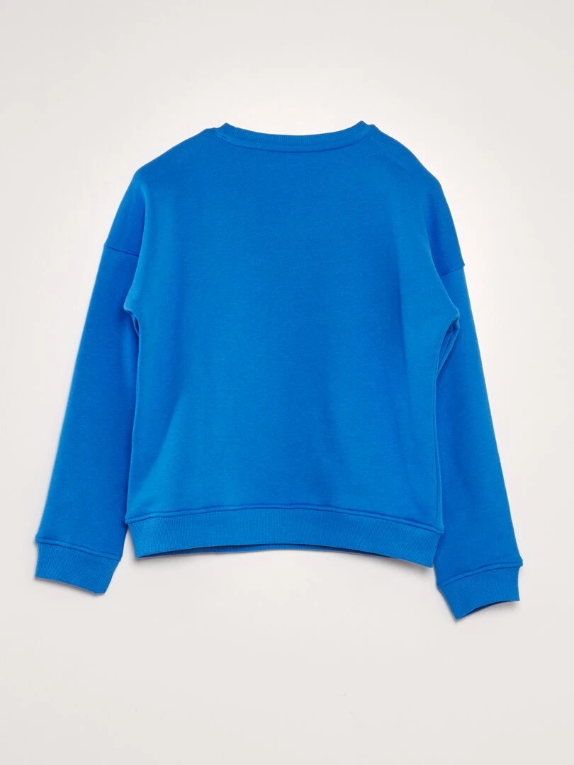 Sweat en french terry avec imprimé bouclette   Bleu