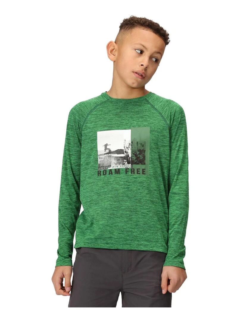 Regatta   T shirt BURNLEE ROAM FREE   Vert foncé
