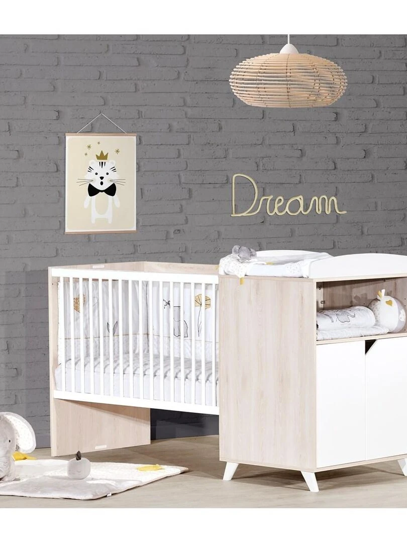 Lit combiné SCANDI   BABYPRICE   Blanc Beige