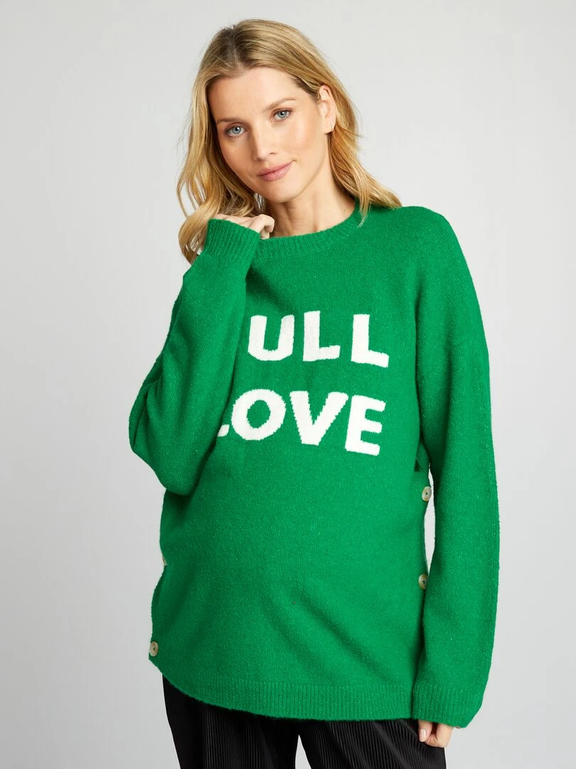 Pull grossesse et allaitement Vert