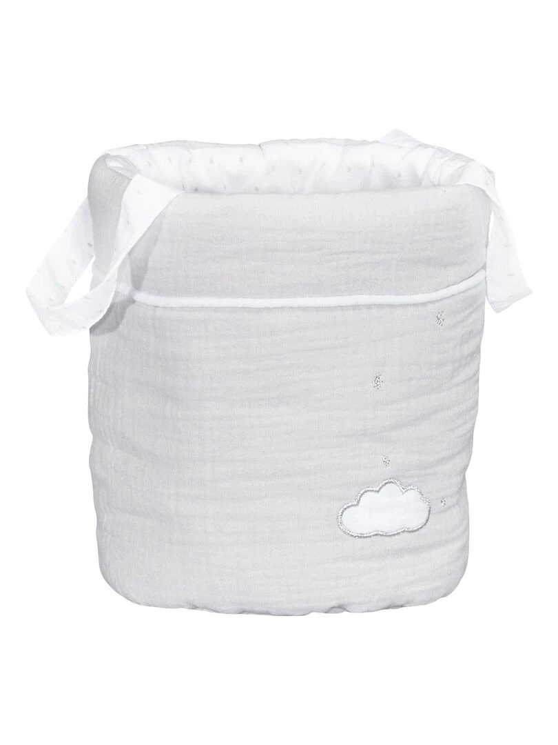 Lot de 3 paniers de rangement en coton SAUTHON Gris