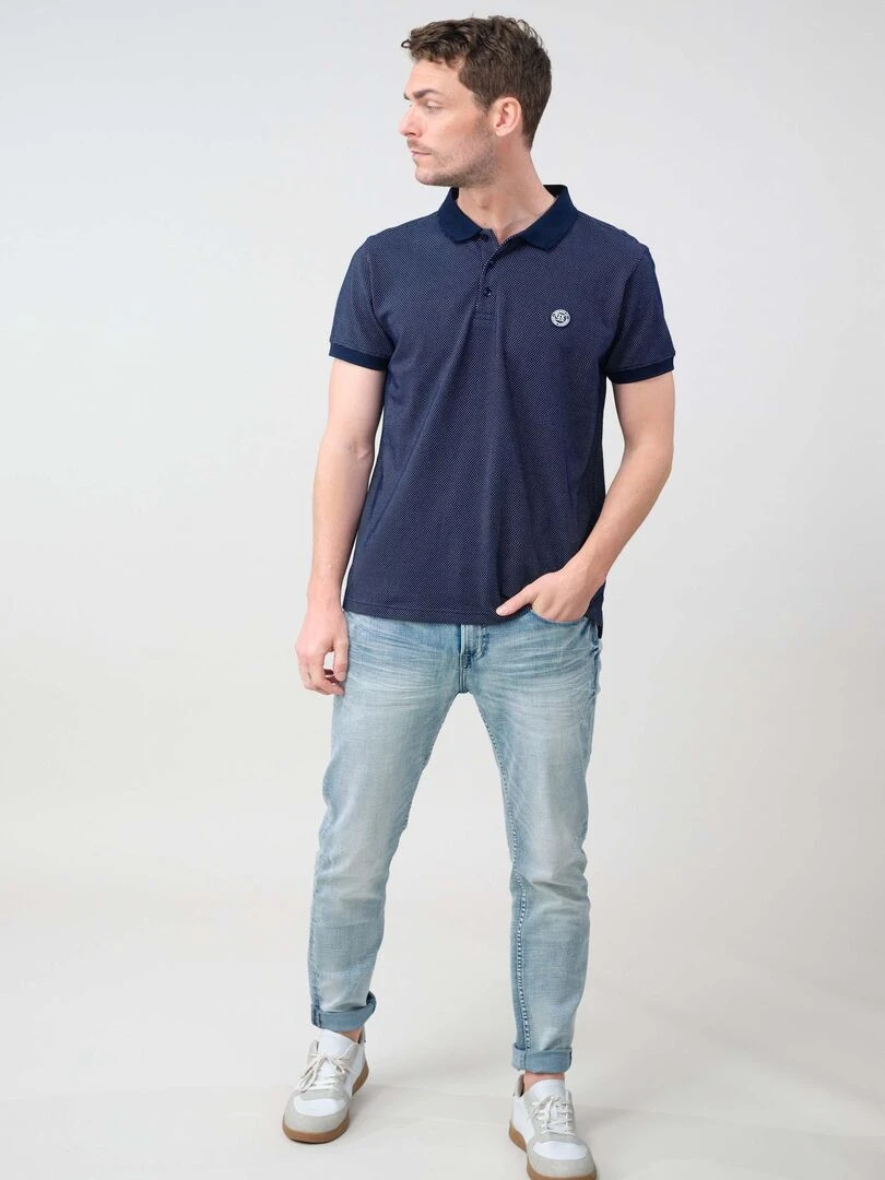 Polo en coton pour homme 'Deeluxe'   Bleu foncé
