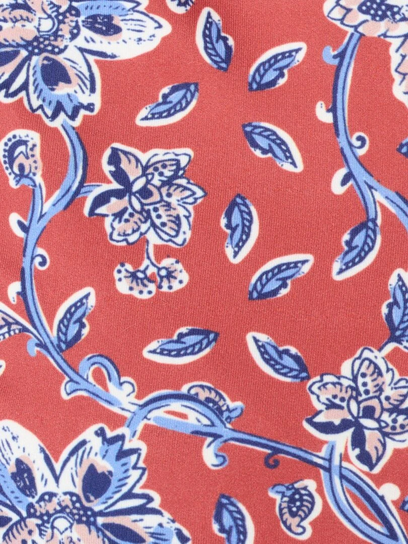 Chemisier fleuri maille chaude   Damart   Rouge