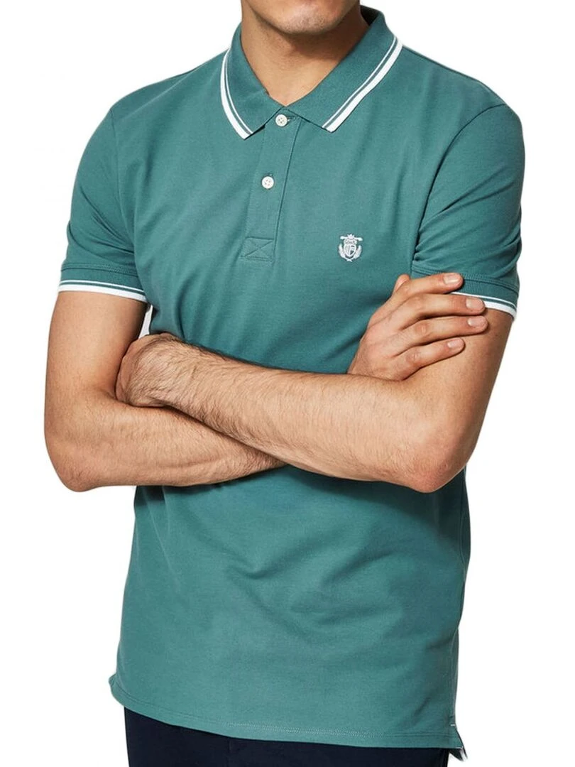 Polo manches courtes Selected Vert