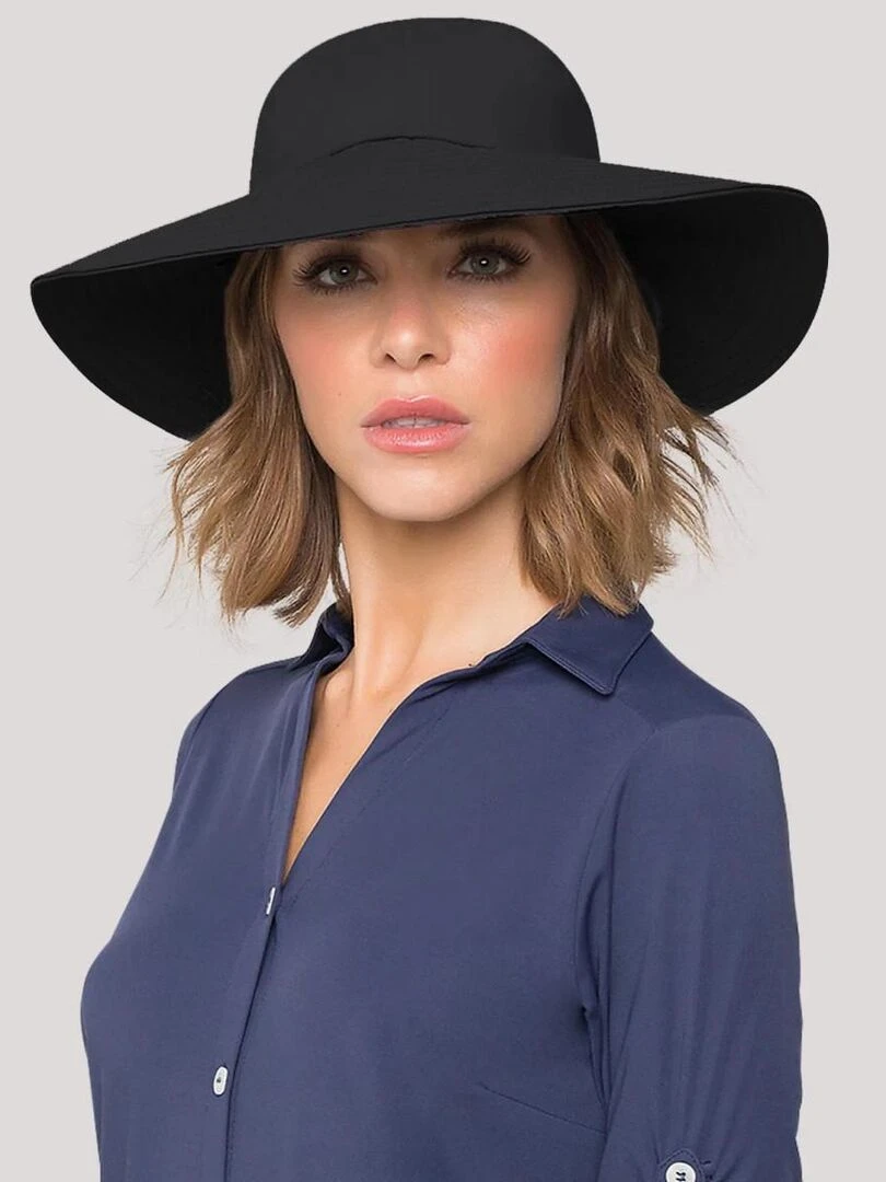 Chapeau souple/capeline Lyon Preto / UV Line Noir