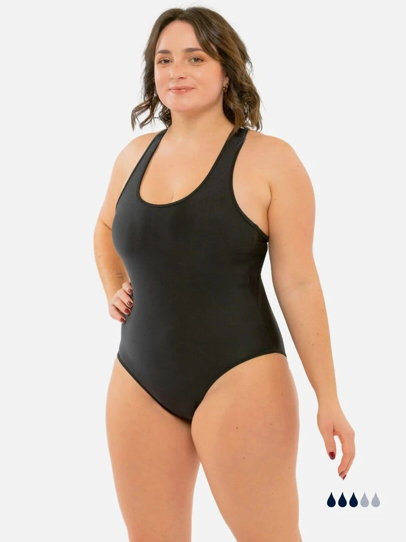 Maillot de Bain Menstruel   Dos nageur   Flux moyen   Lola   Noir