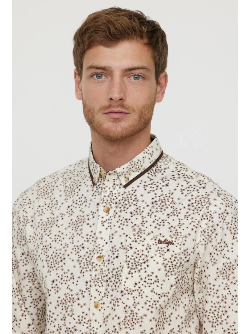 Lee Cooper   Chemise manches longues coton regular DALIPE   Beige