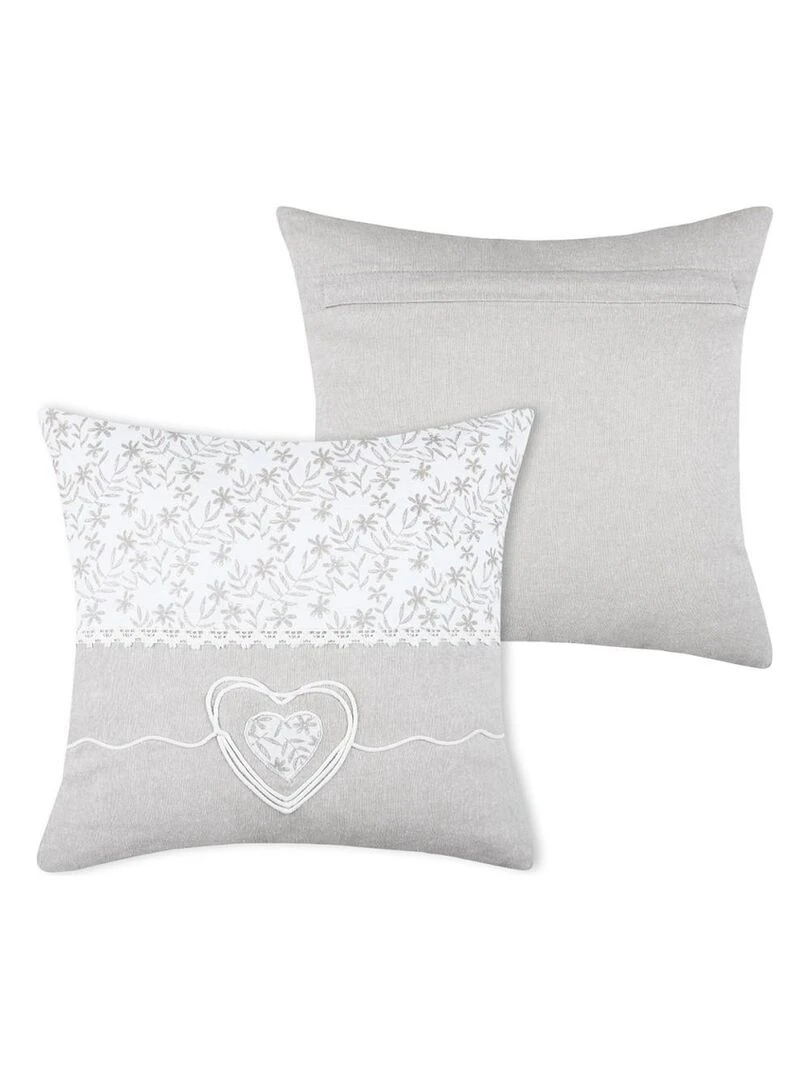 Coussin 40x40 cm Sophie naturel coton   Blanc