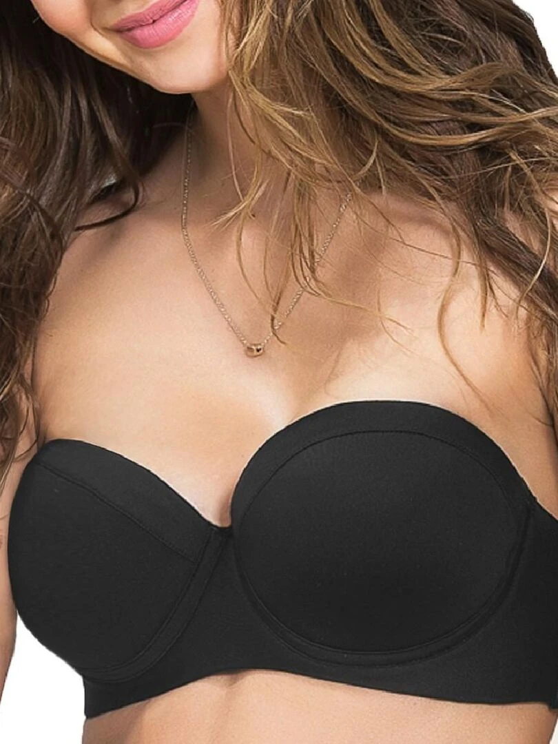 Haut de maillot de bain bandeau bonnets coqués Perfect fit Noir