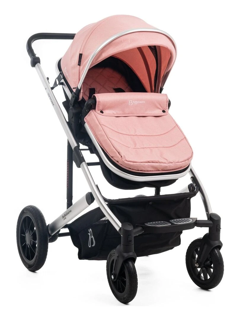 BEBELISSIMO   Poussette combinée trio 3 en 1   siège auto 0m – jusqu’à 22kg – Victoire I Size   rose   Rose