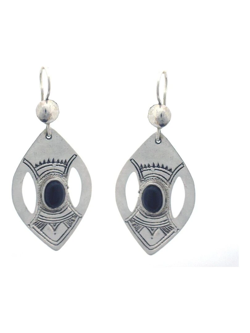 Boucles d'oreilles touareg ovale Noir
