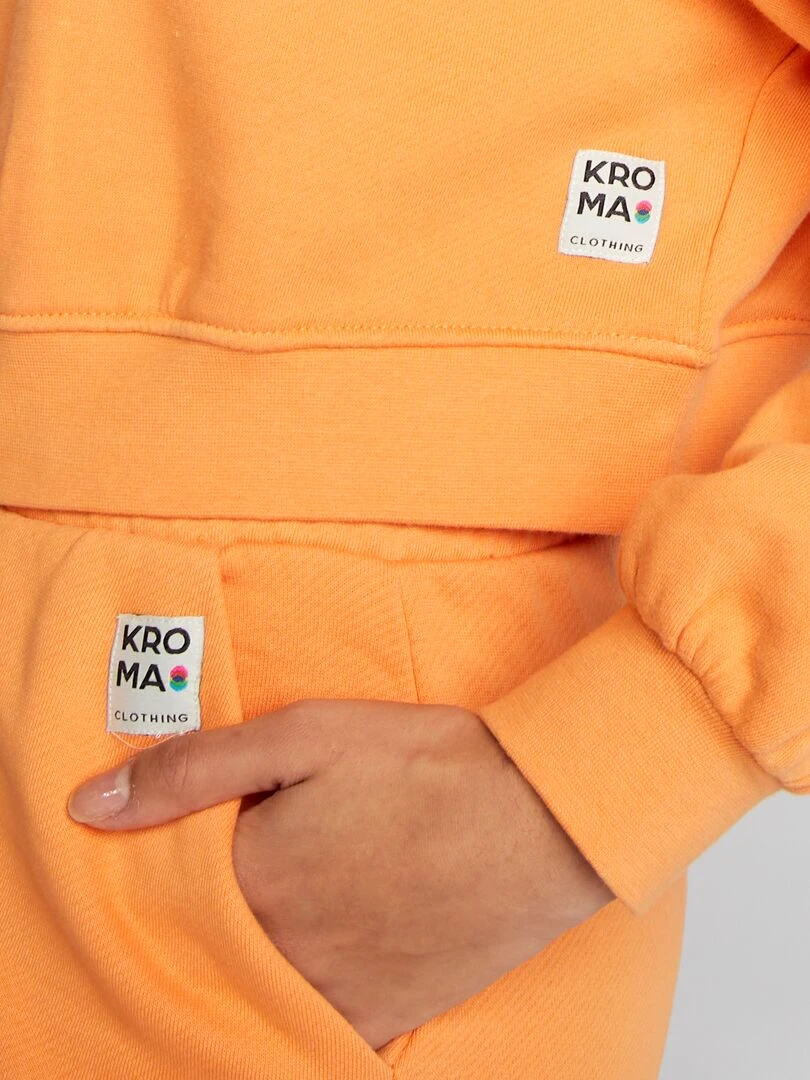 Sweat à détail col rond   Orange
