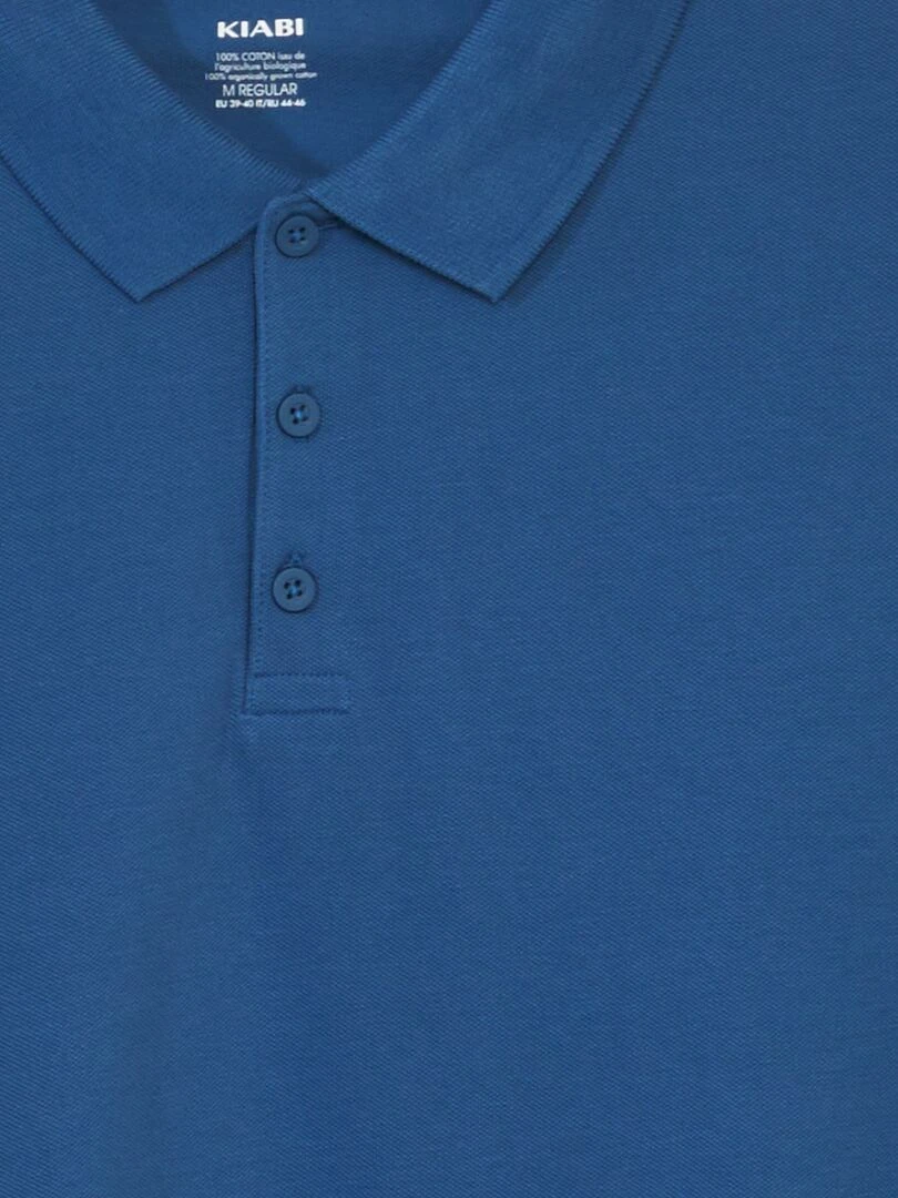 Polo en piqué de coton   Bleu