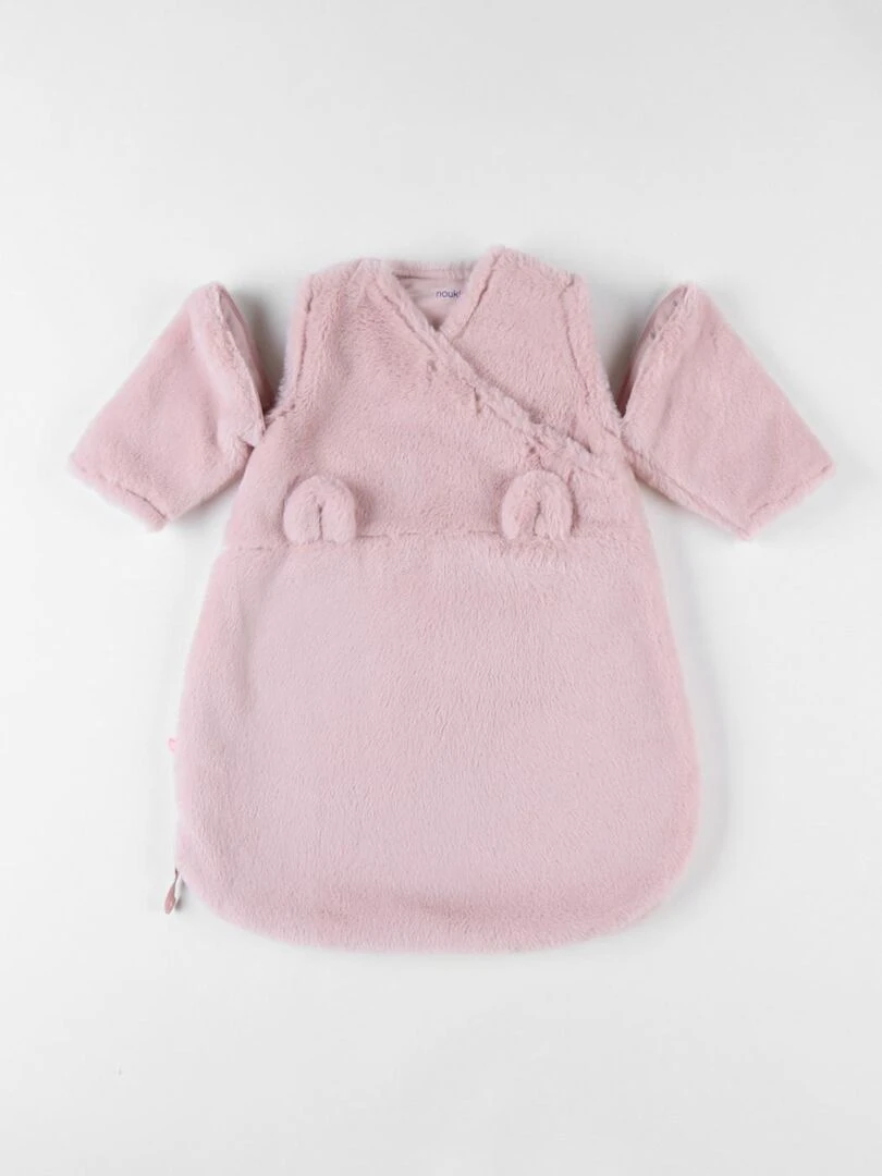 Gigoteuse 50 cm en fausse fourrure  poudré   Noukie's   Rose