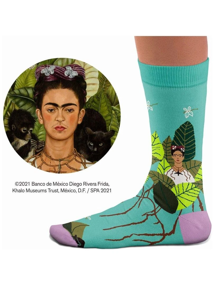 Chaussettes Sock Affairs Frida Kahlo Autoportrait Vert