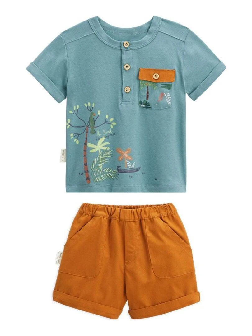 Ensemble bébé t shirt et short Mangrove Bleu