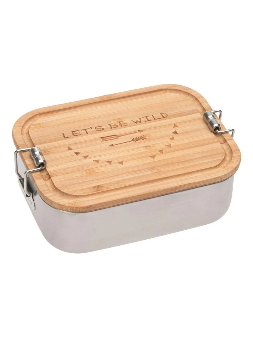 Boîte à goûter en inox et bambou Adventure Multicolore