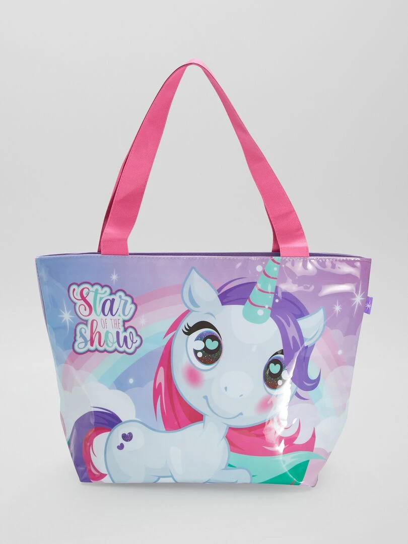 Sac de plage 'licorne' Rose