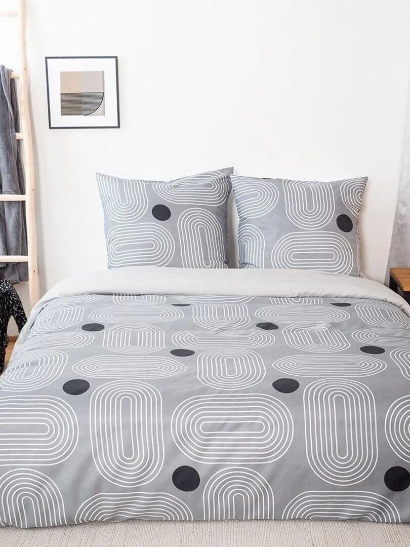Housse de couette Frogguies + taie(s) microfibre Gris