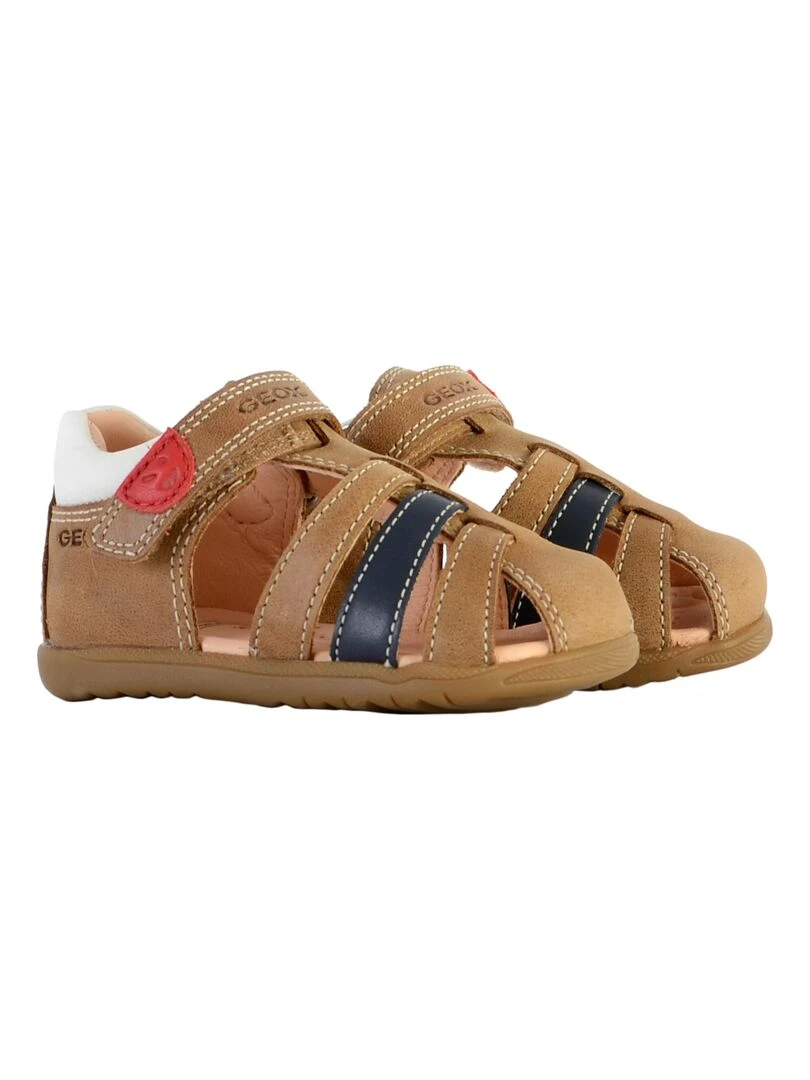 Sandale Cuir Enfant Geox Macchia B254VA   Marron