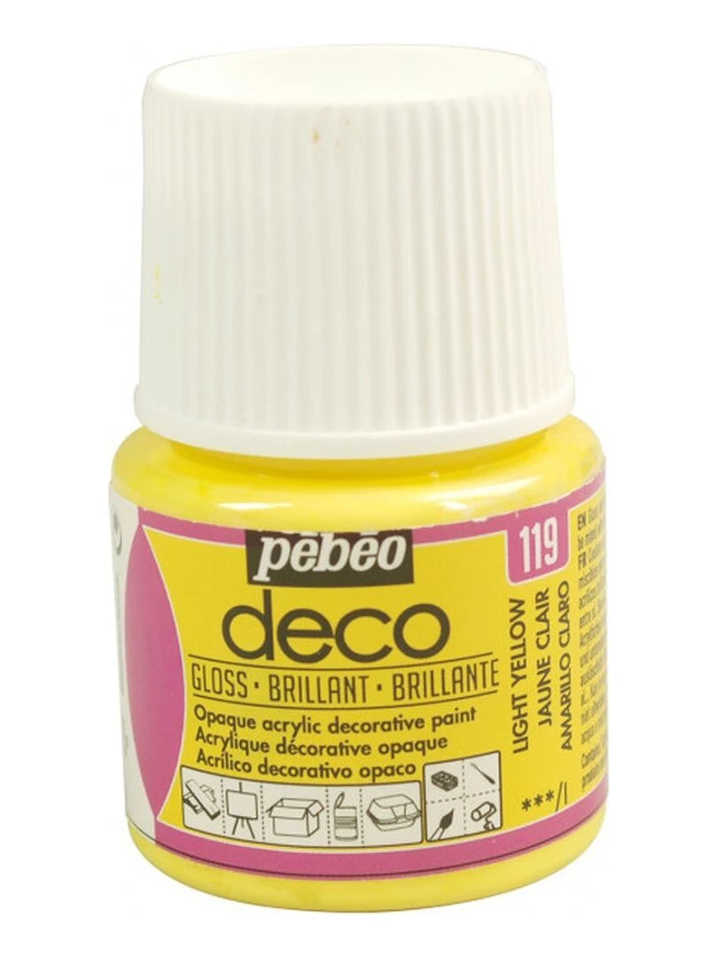 Peinture acrylique opaque brillante   Jaune clair   45 ml   N/A