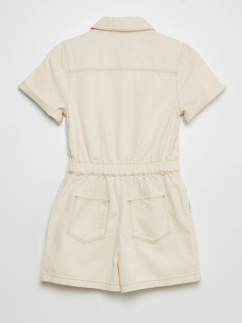 Combishort en denim undyed Beige