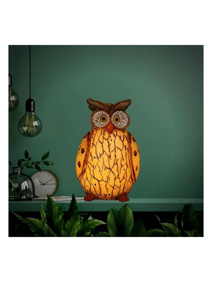 Chouette décorative lumineuse H20.4 Jaune